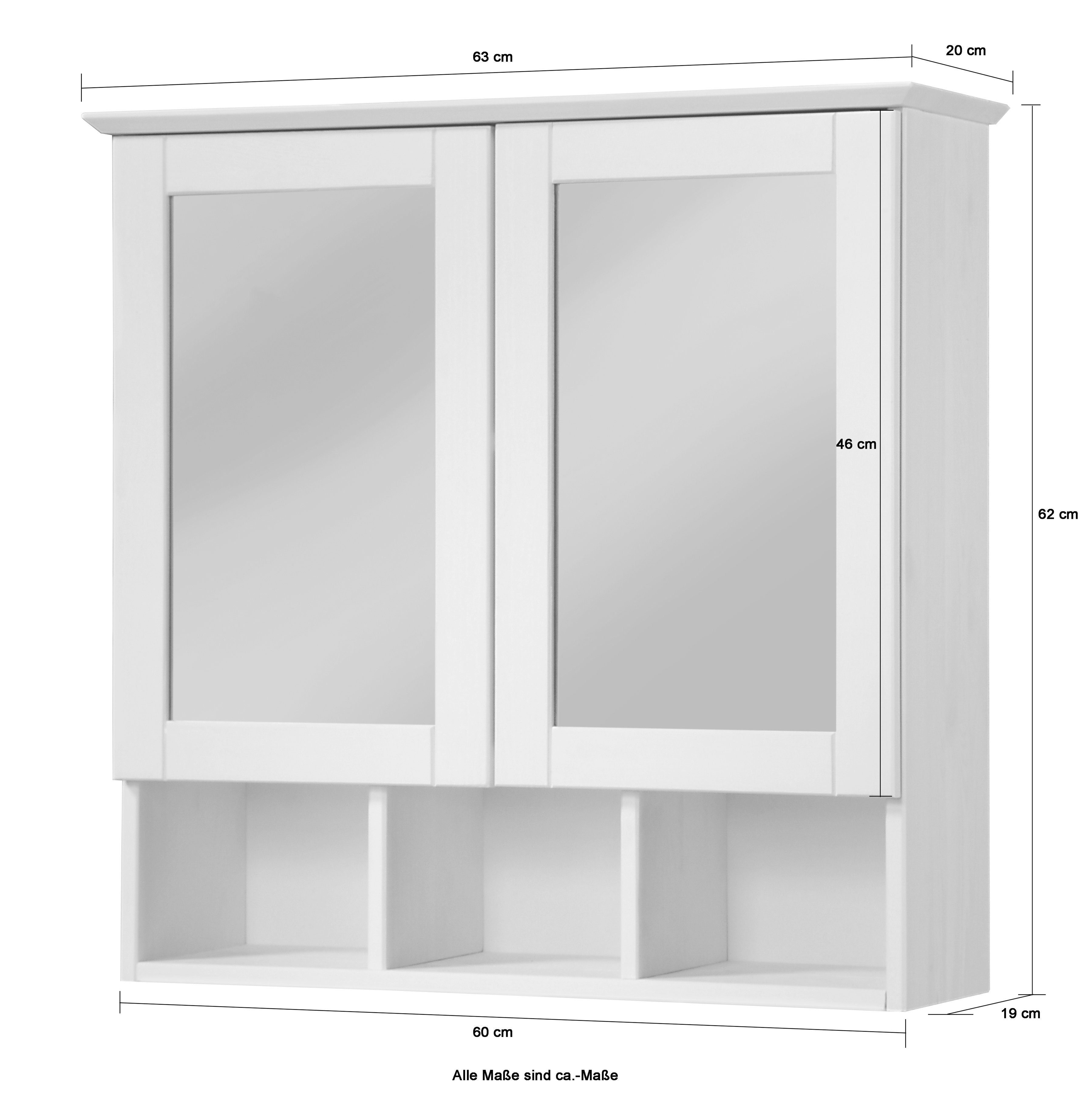 welltime Spiegelschrank Landhaus Sylt Breite 62,5 cm, aus Massivholz