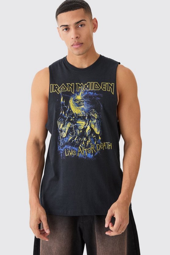 Oversize Tanktop mit Iron Maiden Print
