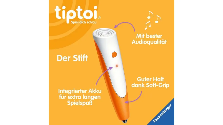 Ravensburger tiptoi - Starter-Set - Stift und Bauernhof-Buch - Lernsystem für Kinder ab 4 Jahren