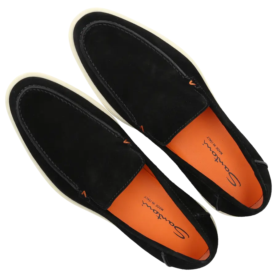 Santoni - Loafer 17824 Veloursleder - schwarz