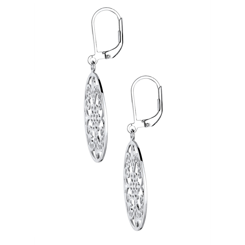 Elli Elli Boucles d'Oreilles Femmes Ornement Féminin Floral en Argent Sterling 925 Boucles d'oreilles