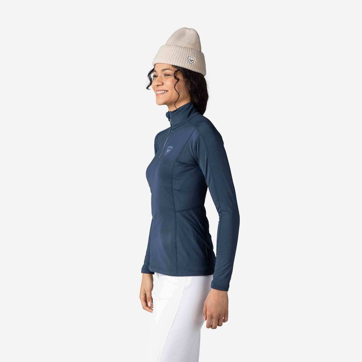 Damenoberteil Baselayer Classique mit halbem Reißverschluss