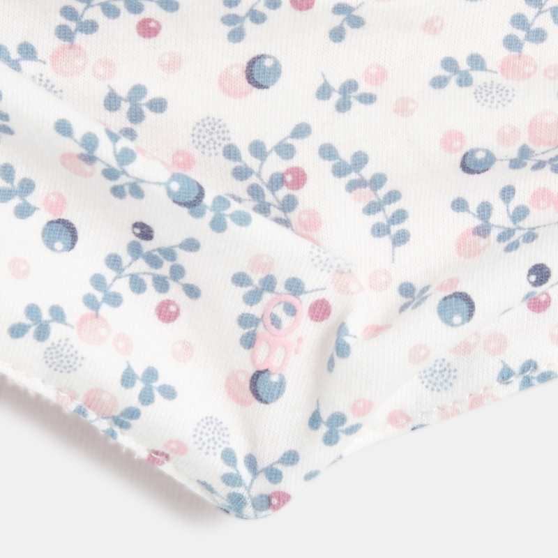 Foulard triangle fleuri (lot de 2) rose naissance