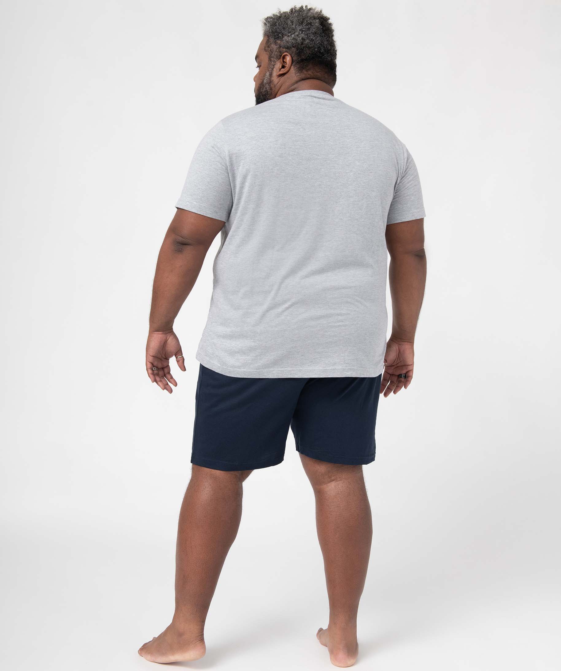 Pyjama homme grande taille à manches courtes et short gris | GEMO