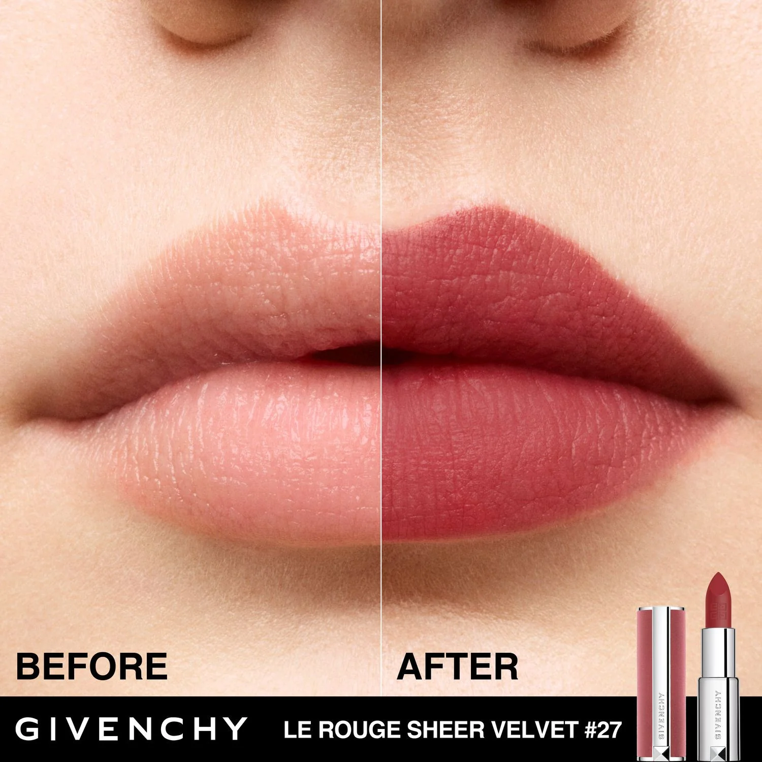 Batom Matte Le Rouge Sheer Velvet Lips
