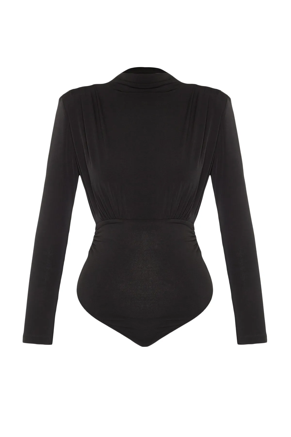 Trendyol Collection  Schwarzer Strick-Body mit Druckknöpfen TPRAW23BD00048