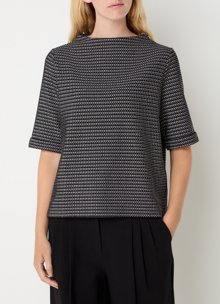 OPUS  Gadeni top met print en boothals