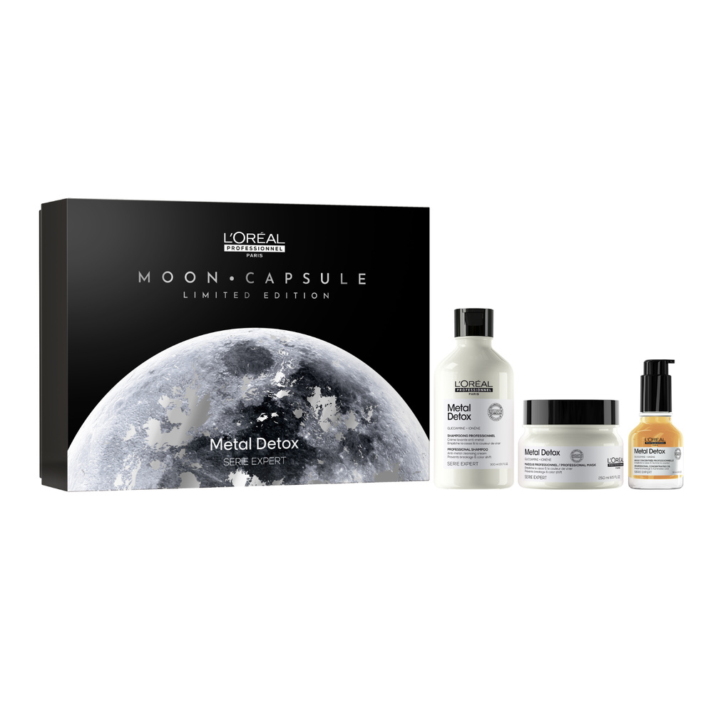 L'Oréal Professionnel Serie Expert - Coffret de Noël Trio Metal Detox - Tous Types de Cheveux Shampoing, masque et huile