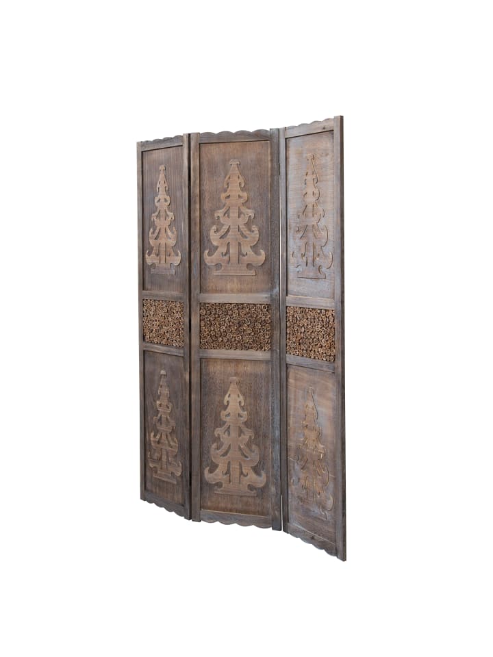 Homestyle4u 3-tlg. Paravent in Braun 120x170 günstig kaufen onesize