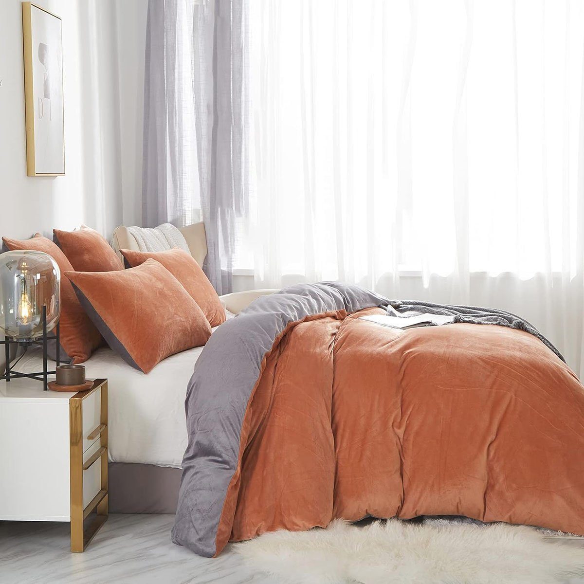 Bett-Set, Winter Bettwäsche 4 Teilig Plüsch Flanell Bettbezug, CTGtree