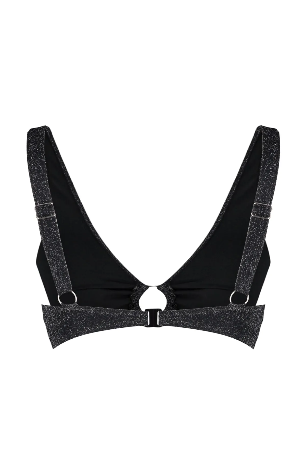 Trendyol Collection  Schwarzes Triangel-Accessoire mit Glitzer-Bikinioberteil TBESS23BU00306