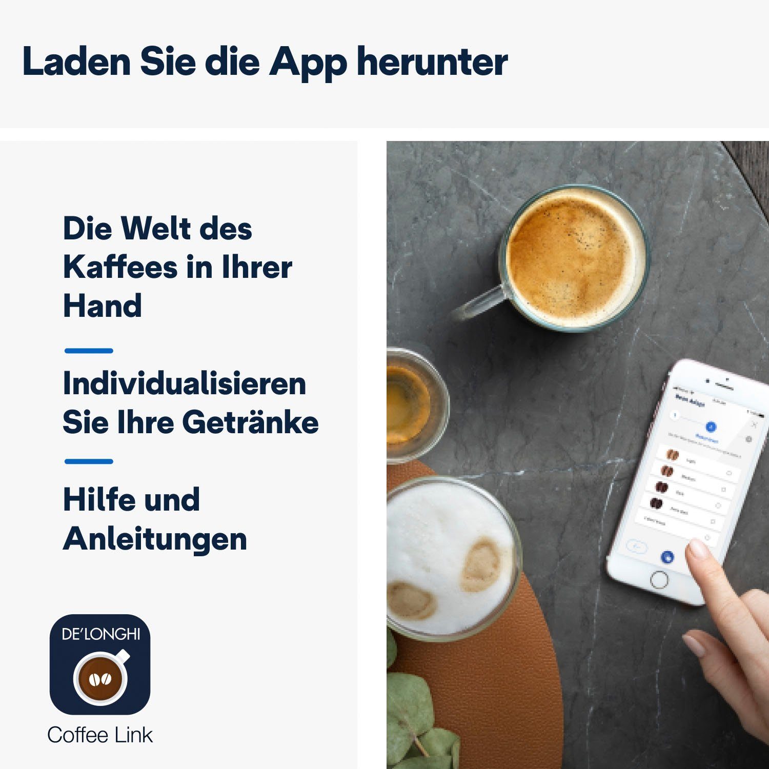 De'Longhi Kaffeevollautomat Dinamica Plus ECAM 370.70.B, mit LatteCrema Milchsystem und Kaffeekannenfunktion