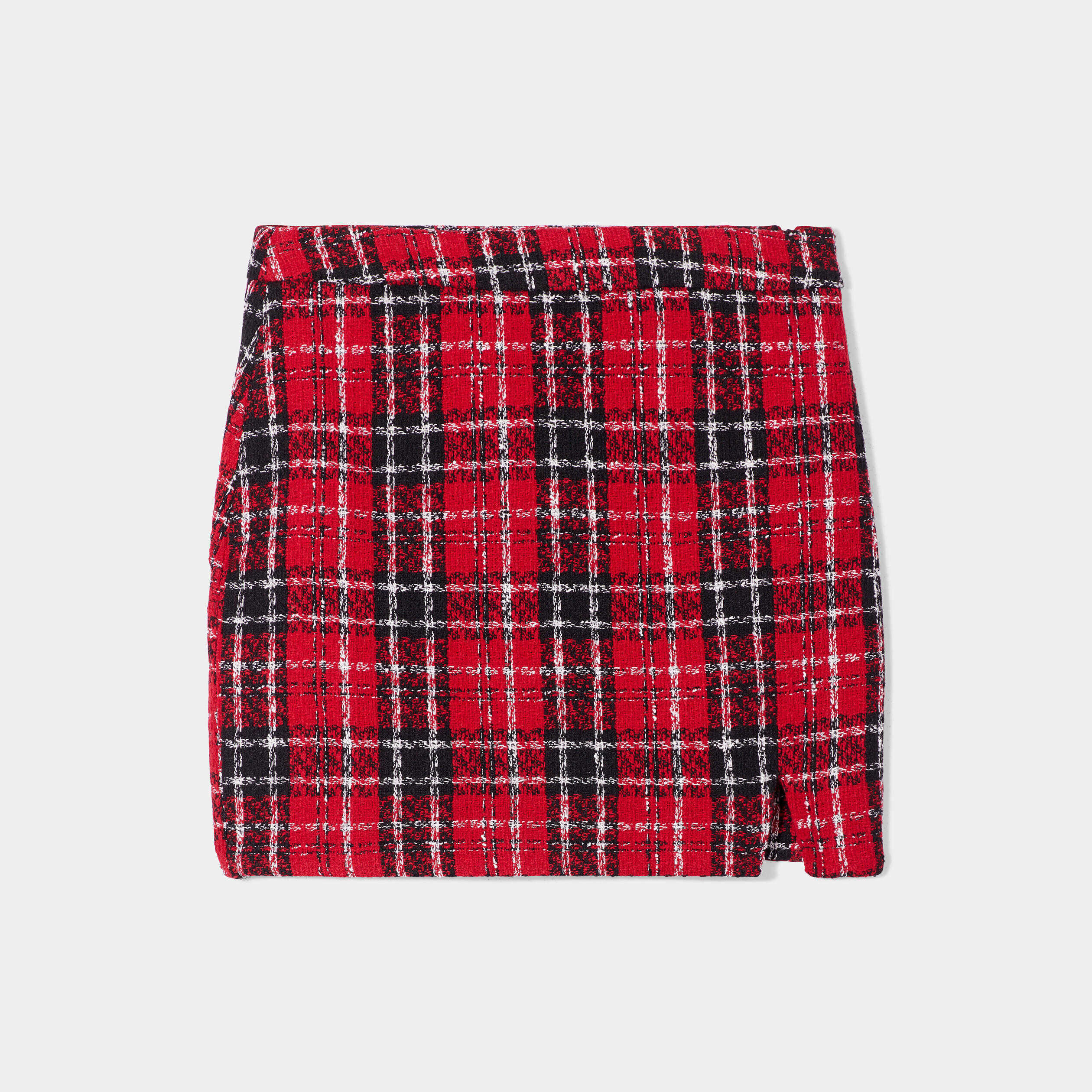 Jupe courte fendue rouge femme | La Halle