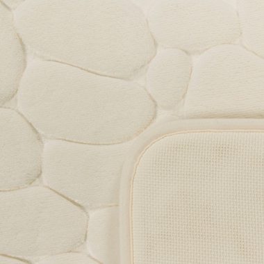 Badematte Corby 256 Paco Home, Höhe 13 mm, rutschhemmend beschichtet, fußbodenheizungsgeeignet, Polyester, rechteckig, Badteppich, Uni Farben, Motiv Steine, Hoch-Tief Effekt