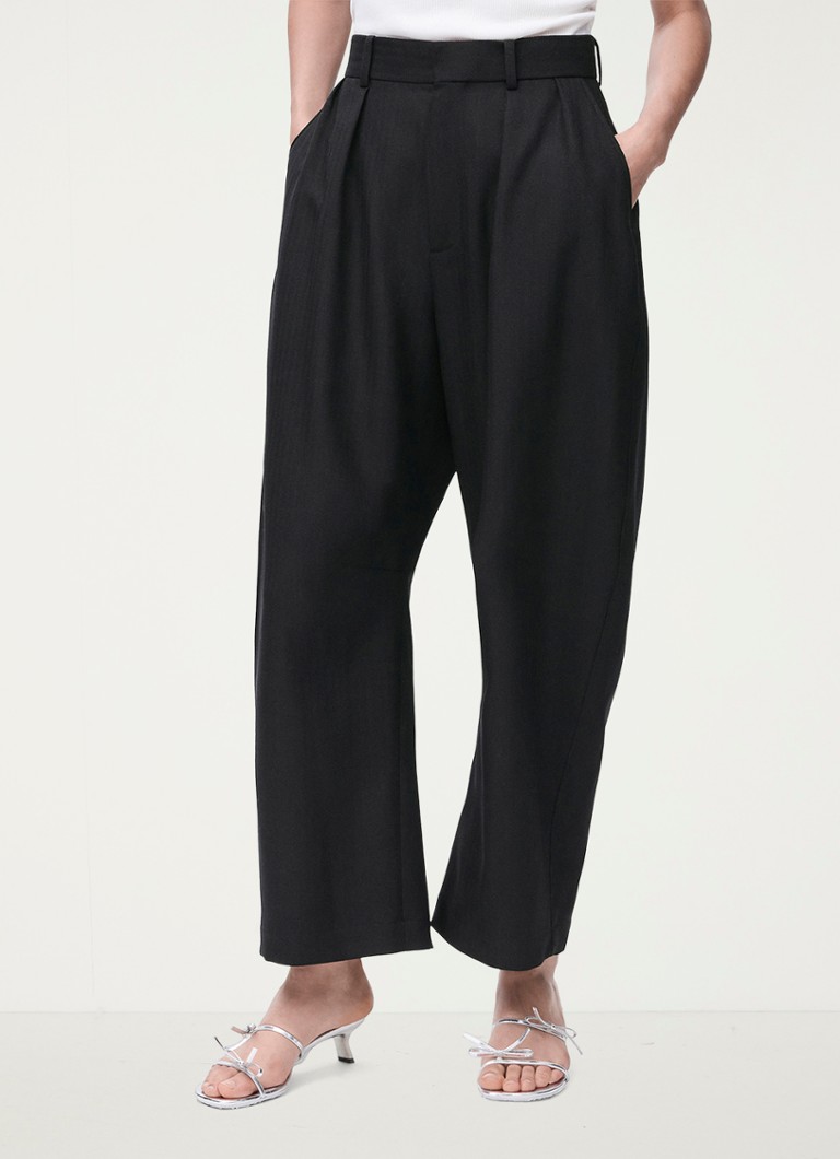 Pantaloni LOEWE din lână cu talie medie și croială lată
