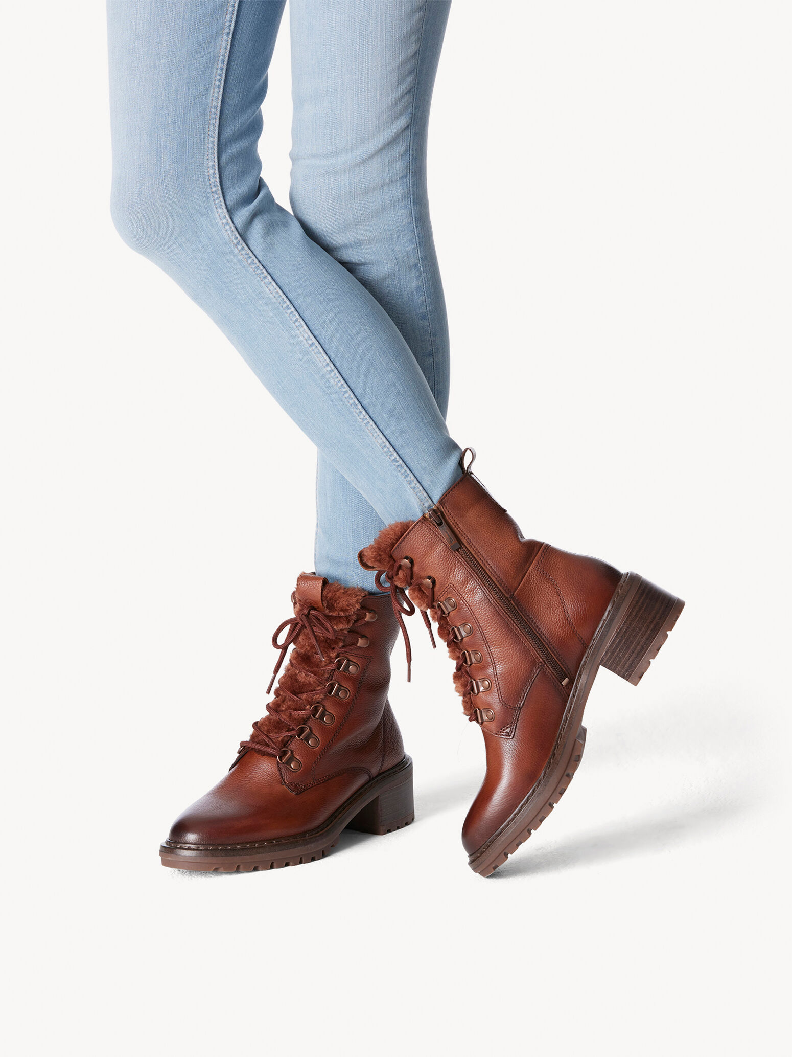 Bottine en cuir - marron doublure chaude