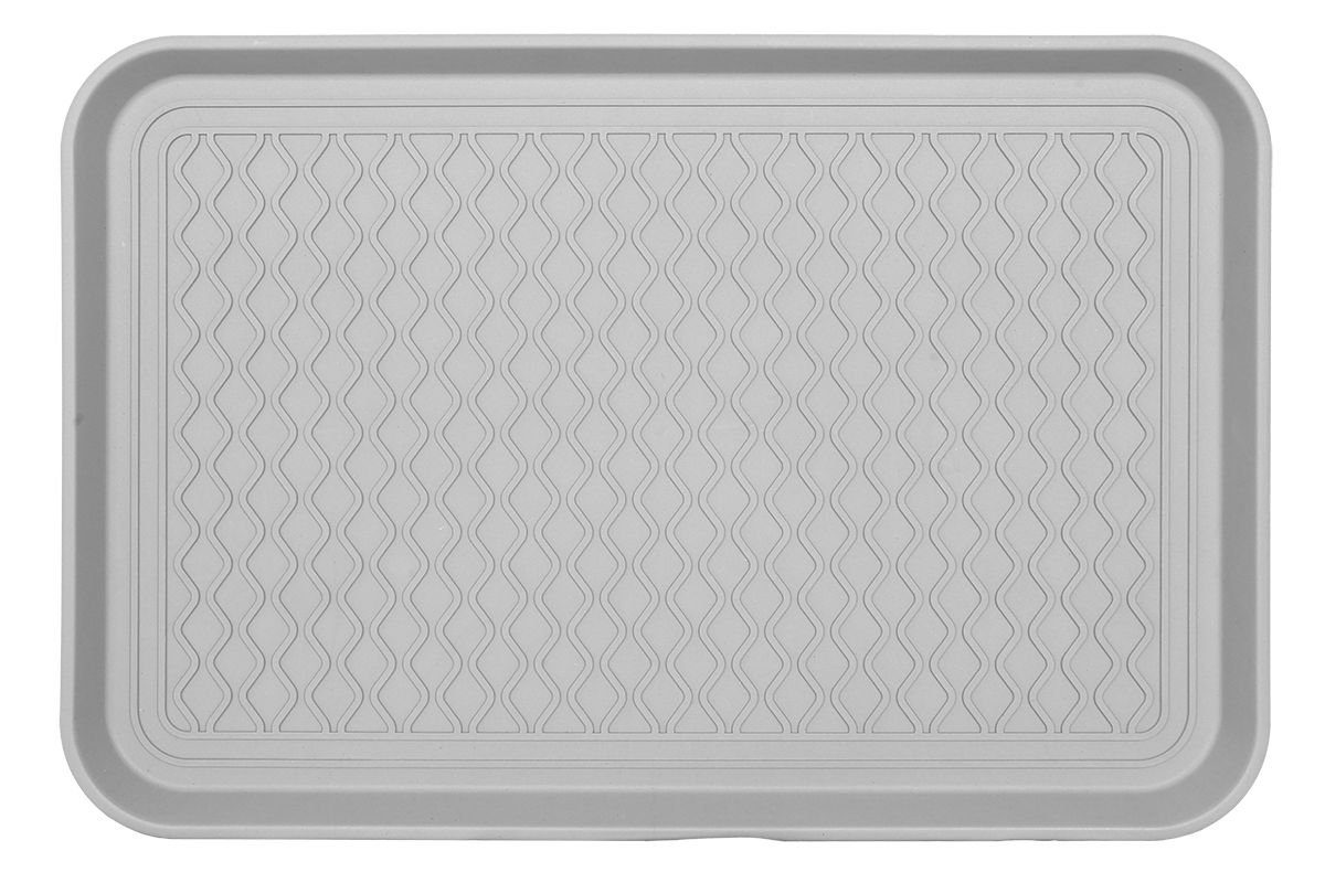 Spetebo Schuhabtropfschale Universal Schuhablage 2er Set grau - 60 x 40 cm (2-tlg), Kunststoff Schuh Wanne
