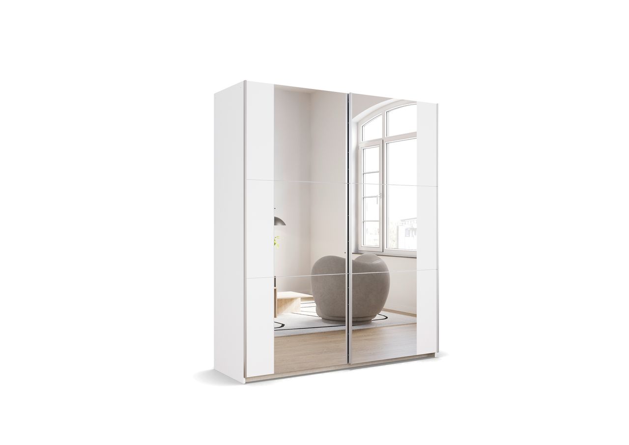 Rauch Möbel rauch Kleiderschrank Schwebetürenschrank Kronach 2-türig mit Spiegel 175 cm Breit