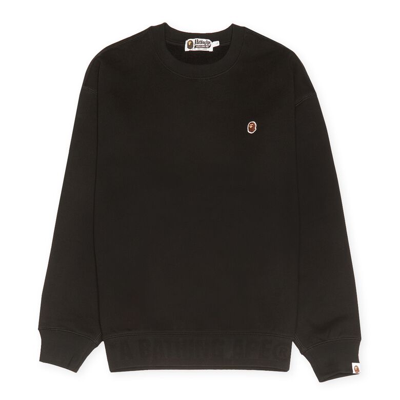 A Bathing Ape Head One Point Crewneck Black