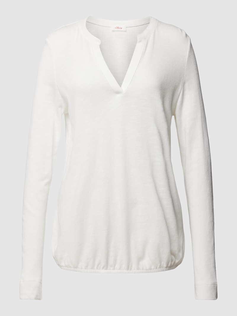 Blusenshirt mit V-Ausschnitt in offwhite