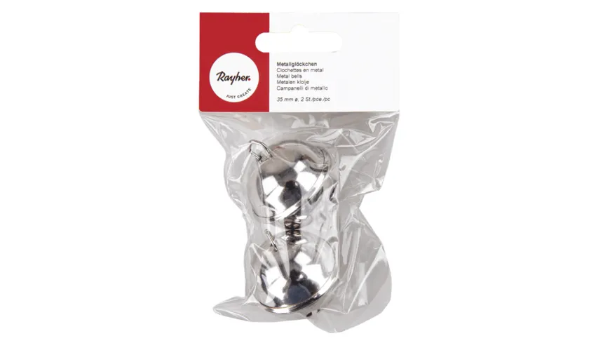 Rayher Metallglöckchen ø35mm  Platin 2503521 2 Stück