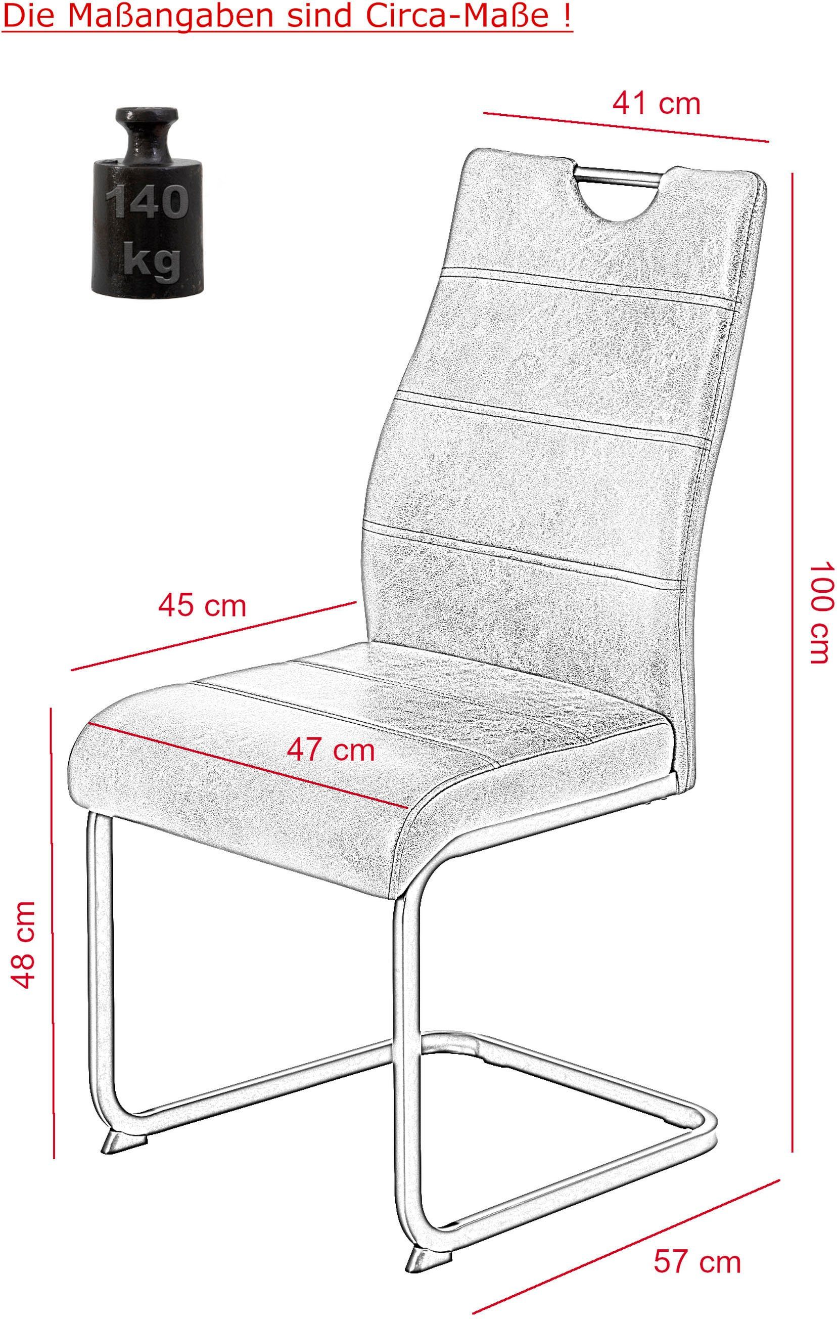 HELA Freischwinger Melina II S (Set, 2 St), Cord oder Bouclé Bezug, Komfortbreite, 140 KG belastbar