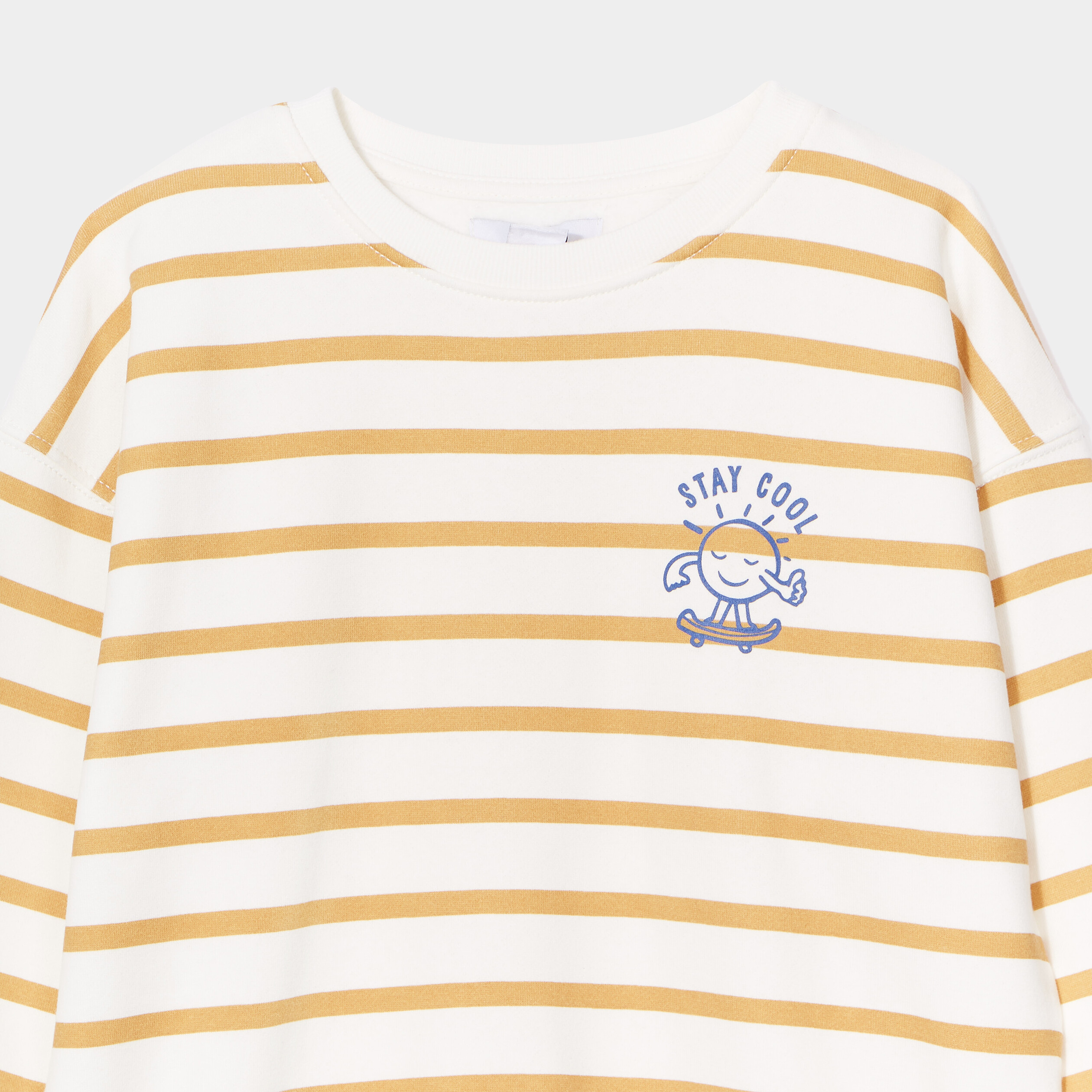 Sweat col rond manches longues ecru garçon | La Halle