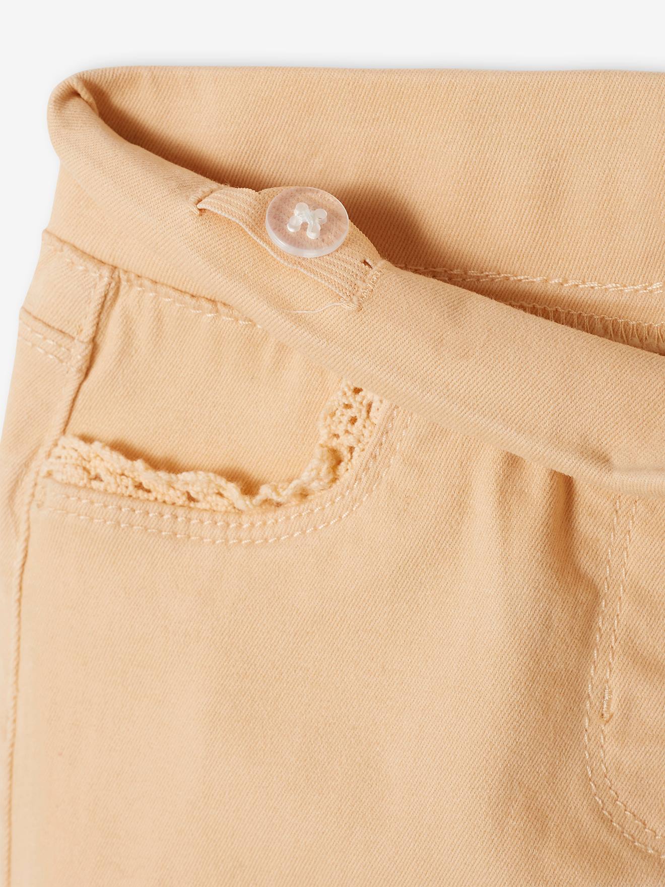 Short tregging Basics fille détail en macramé abricot poudré