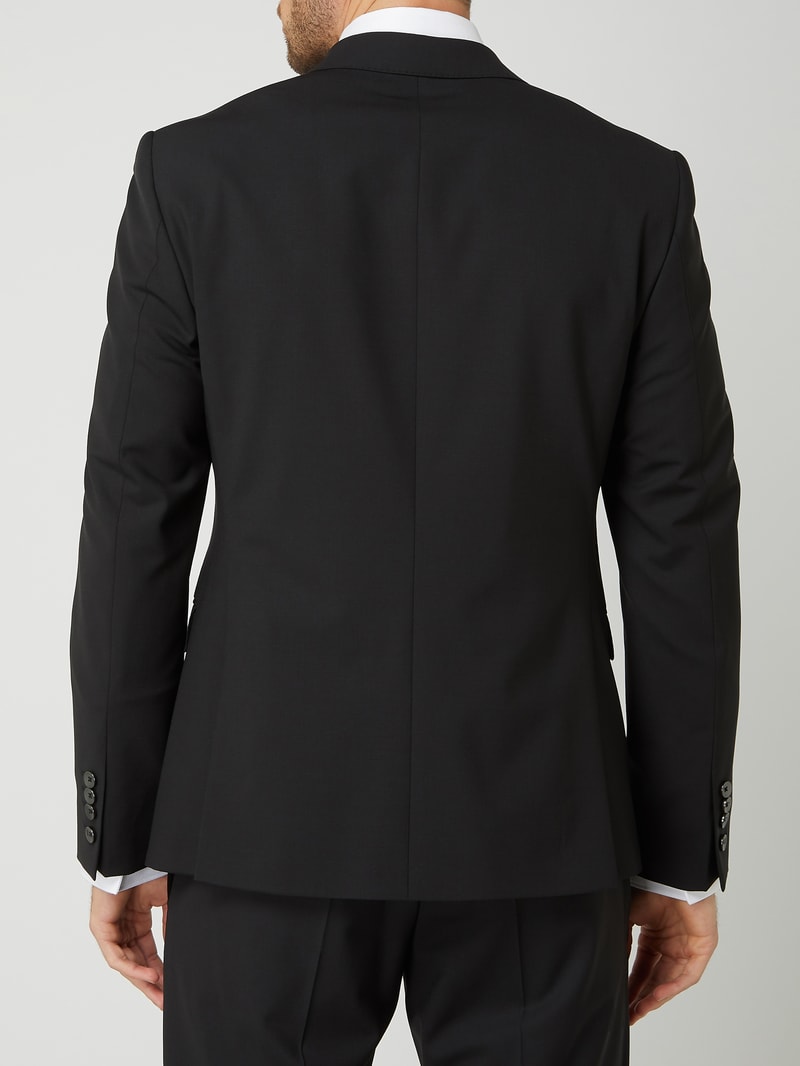 Slim Fit 2-Knopf-Sakko mit Stretch-Anteil Modell 'Herby' in schwarz
