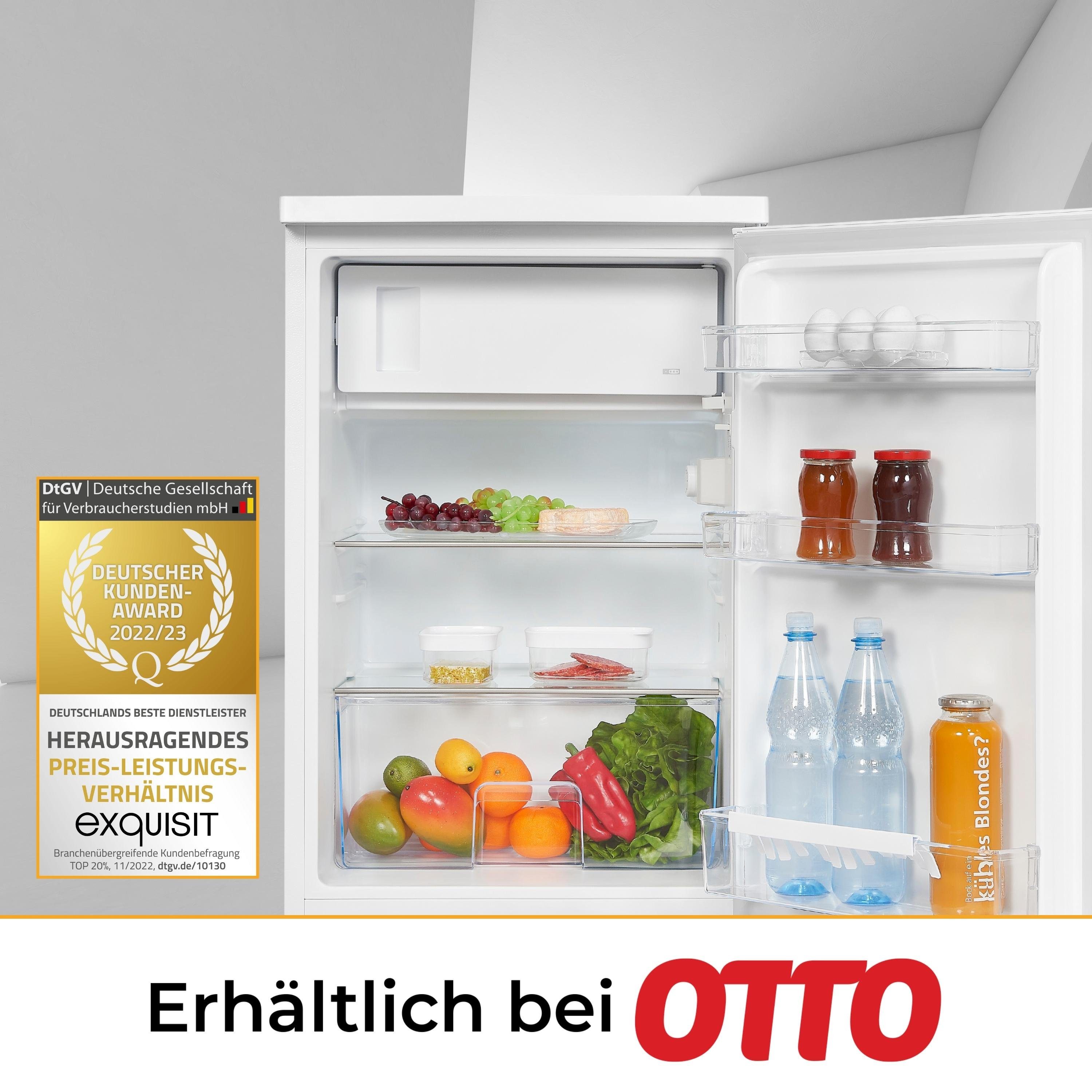 exquisit Table Top Kühlschrank KS516-4-H-010D, 85 cm hoch, 56 cm breit, klein und platzsparend für kleine Haushalte