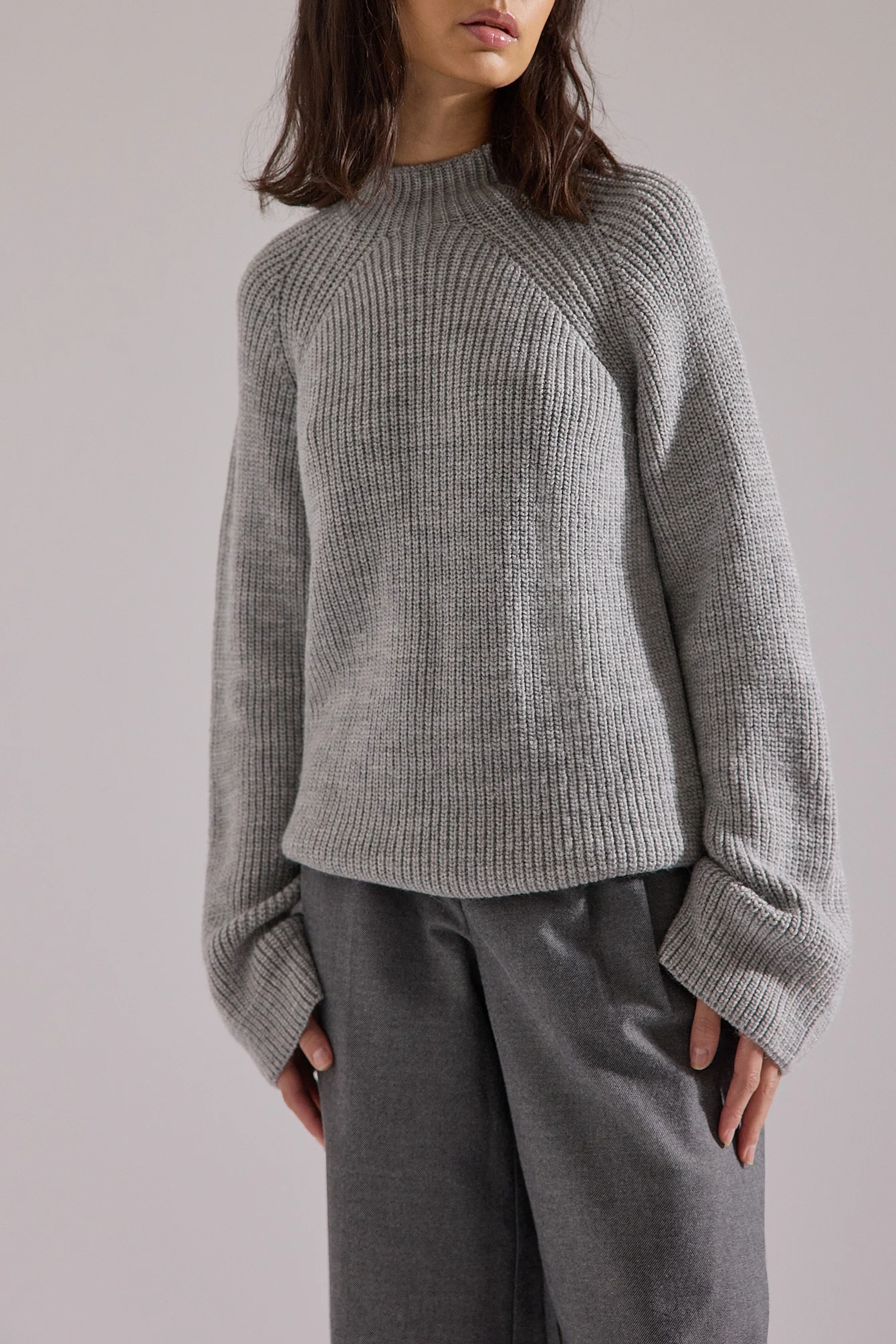 Strickpullover mit Rippendetail