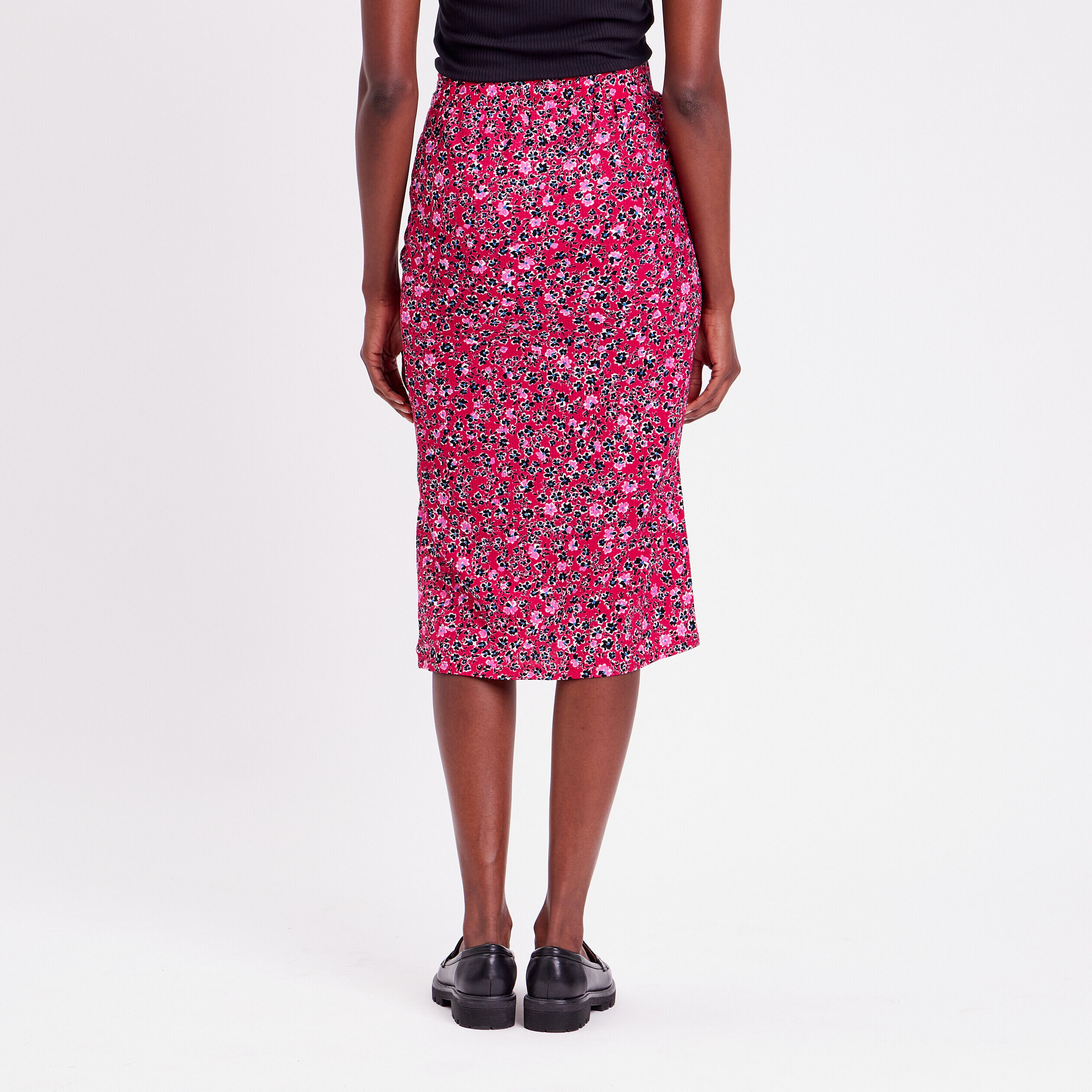Jupe moulante drapée rouge femme | Cache Cache