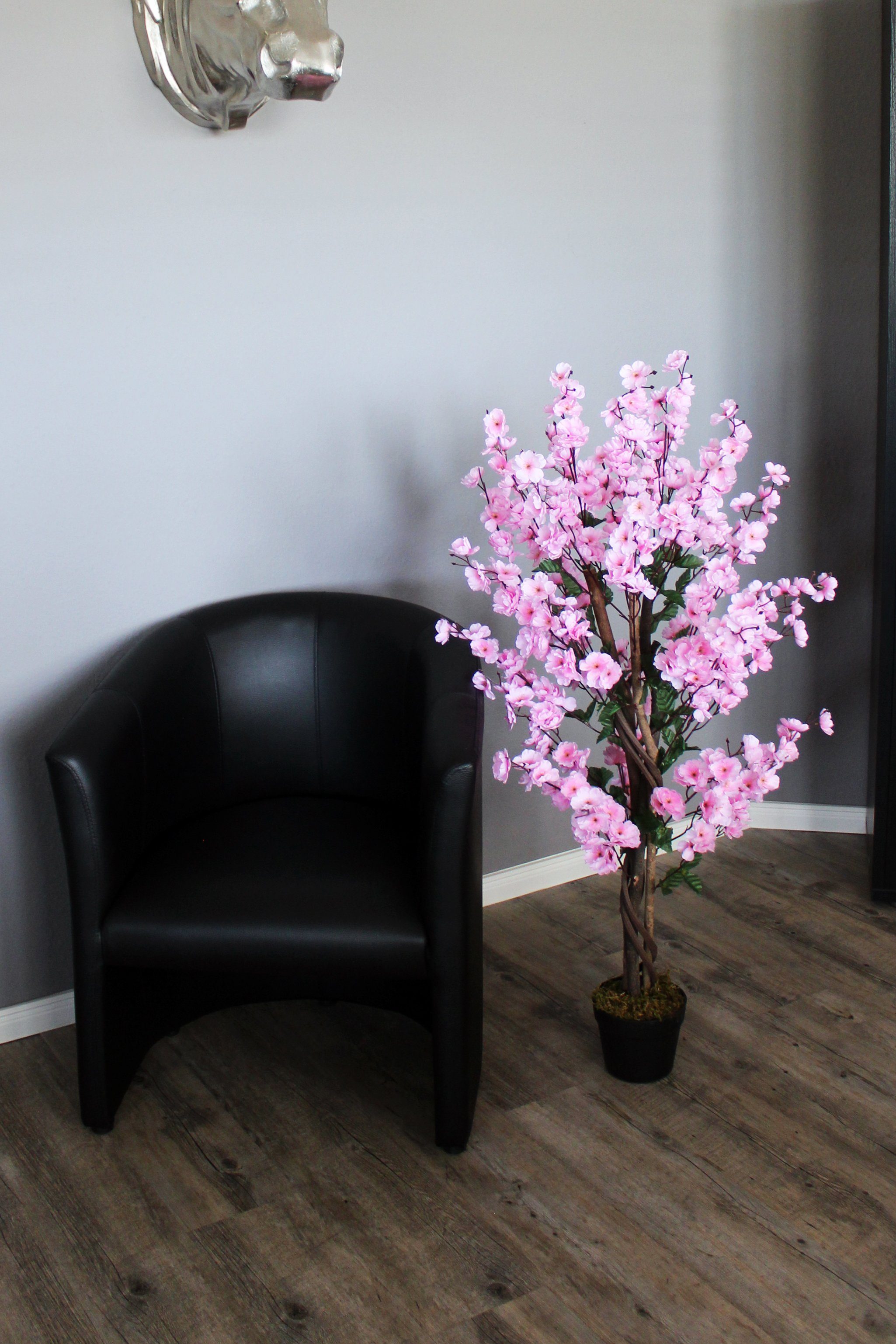 Kunstpflanze Blütenbaum Wintersweet Künstliche Pflanze Blüten Pink Wintersweet, Arnusa, Höhe 120 cm, fertig im Topf