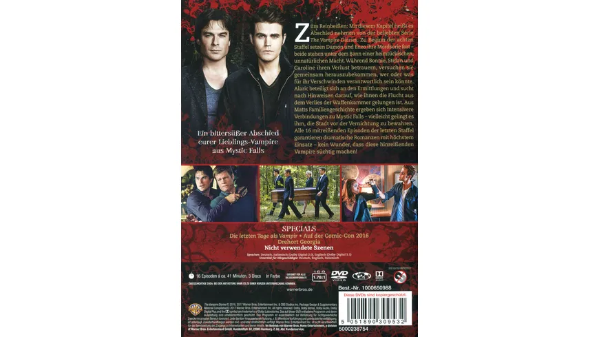 The Vampire Diaries - Staffel 8  [3 DVDs]