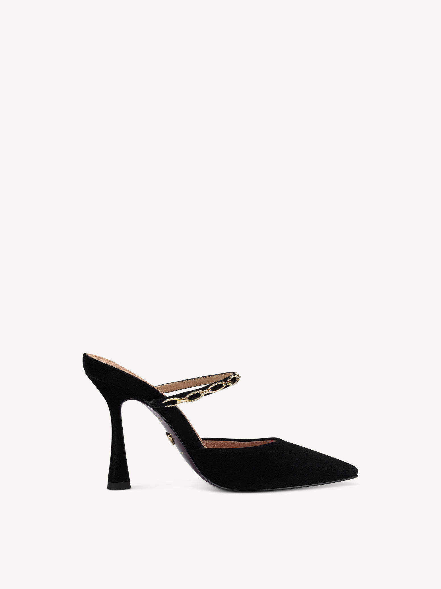 Sandale à talon en cuir - noir