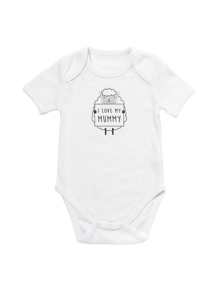 Schlummersack Bio Baby-Body Slogan kurzarm in Weiß günstig kaufen