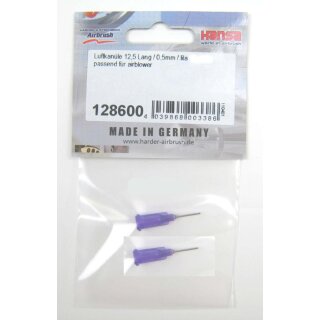 Luftkanüle 12,5mm lang / 0,5mm, passend für Airblower