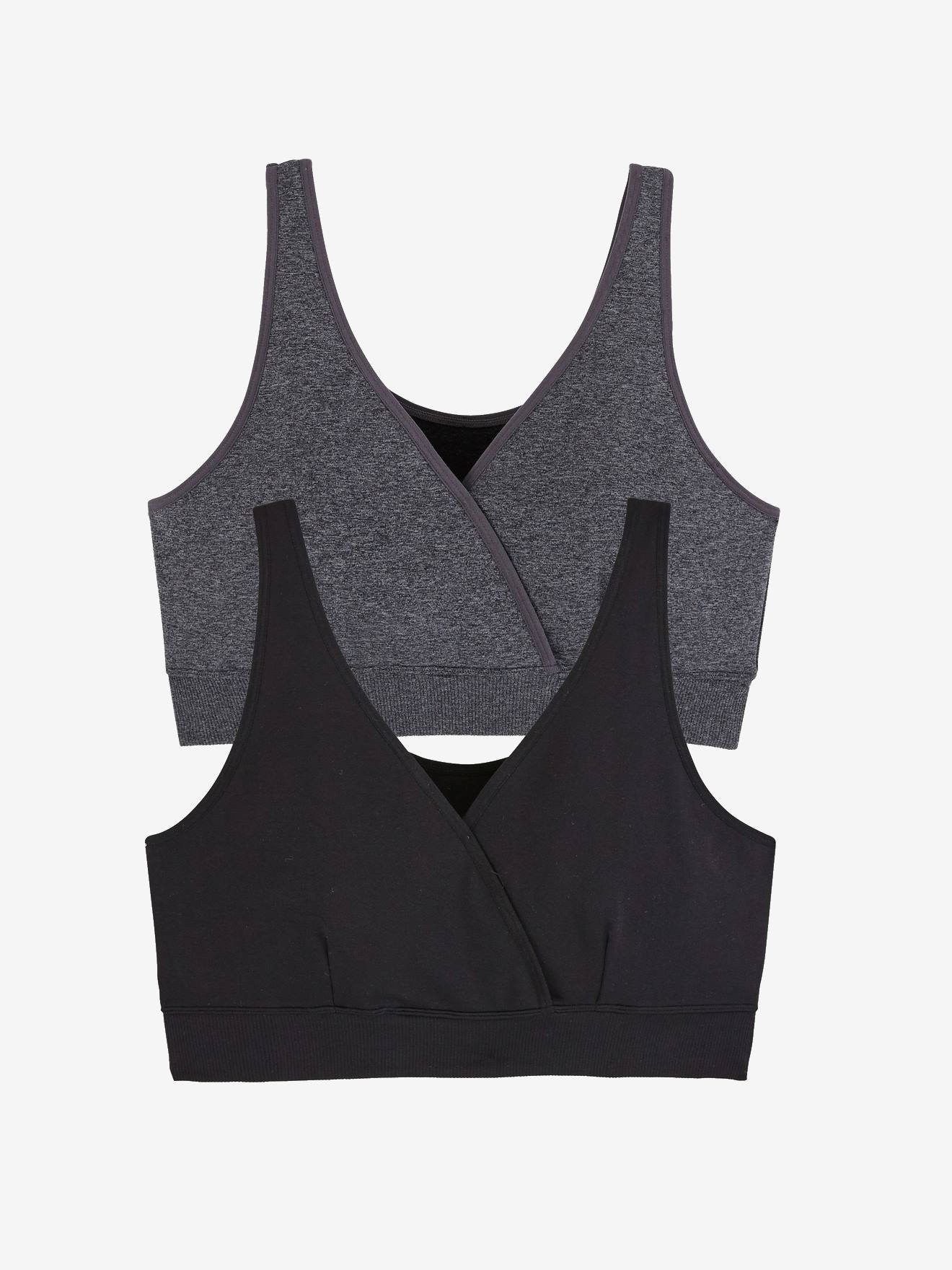 Lot de 2 brassières d'allaitement sans coutures en microfibre encre