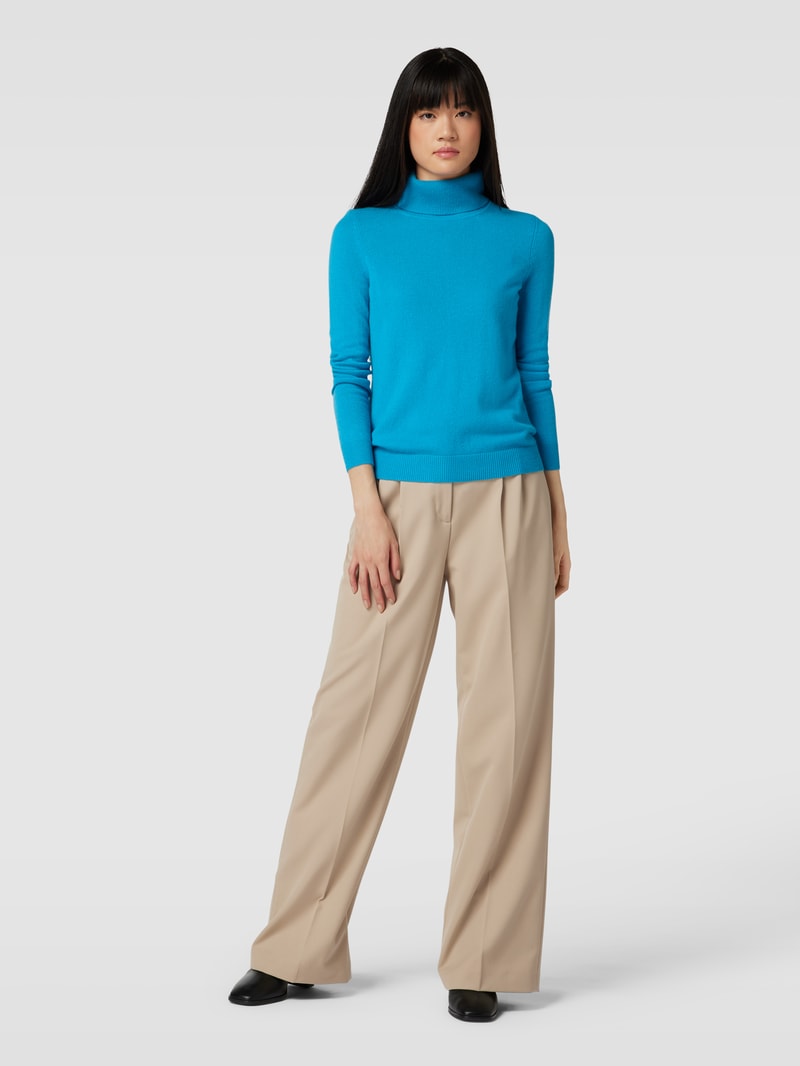 Kaschmirpullover in melierter Optik in himmelblau
