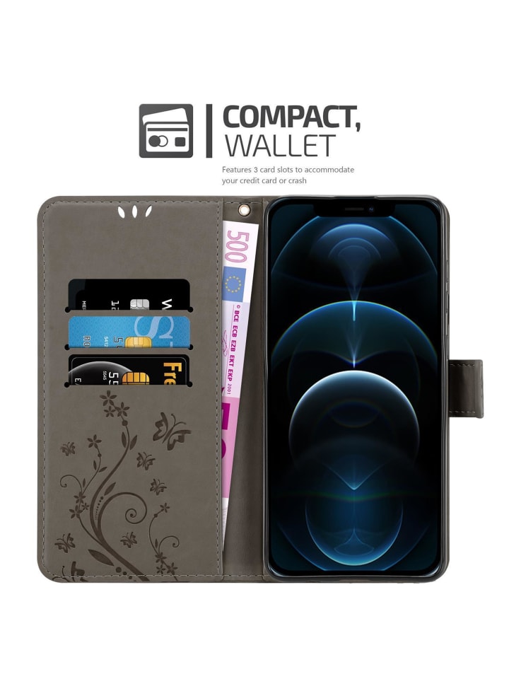 cadorabo Hülle für Apple iPhone 13 Blumen Design in FLORAL GRAU günstig kaufen onesize