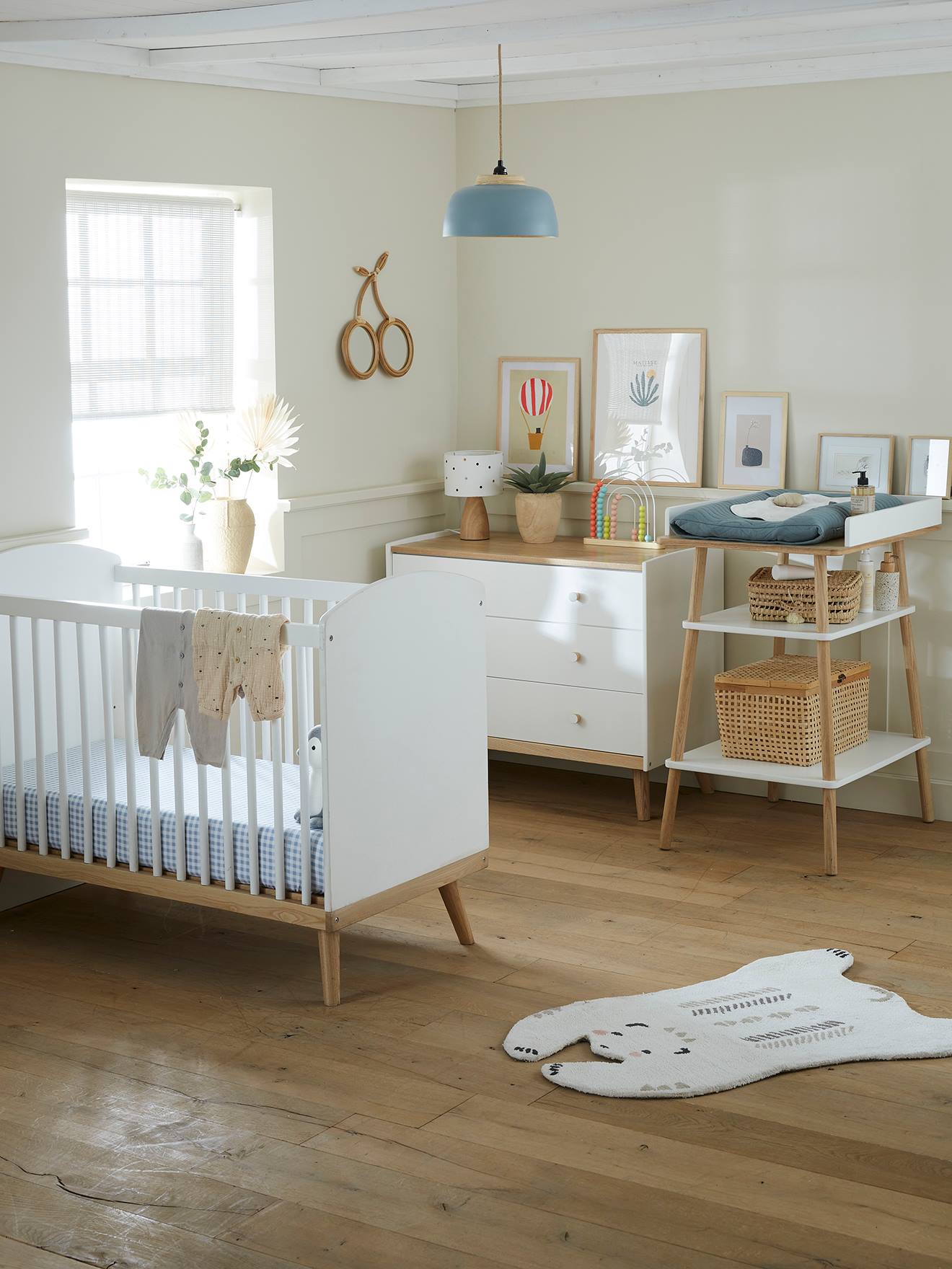 Vertbaudet Babyzimmer Wickeltisch KONFETTI - weiß/natur