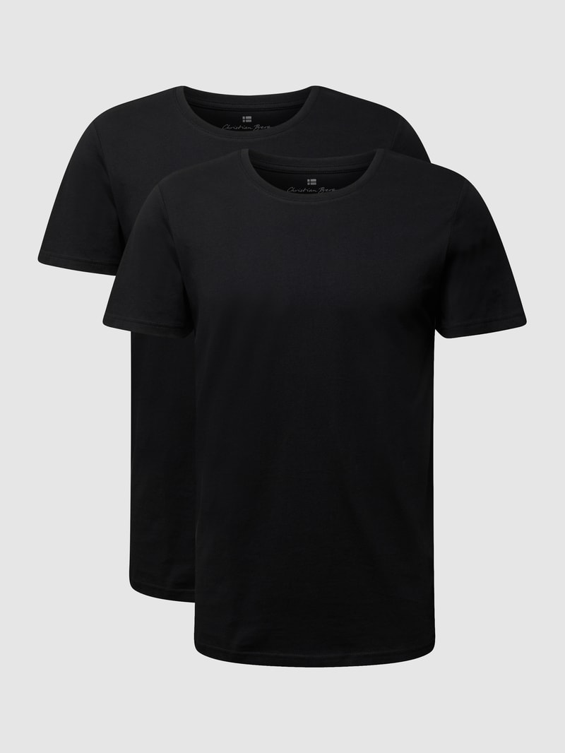 T-Shirt aus Bio-Baumwolle im 2er-Pack in schwarz