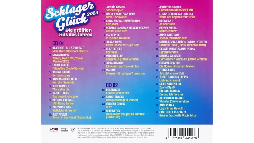 Schlager Glück 2024-Die Hits Des Jahres (2CD)