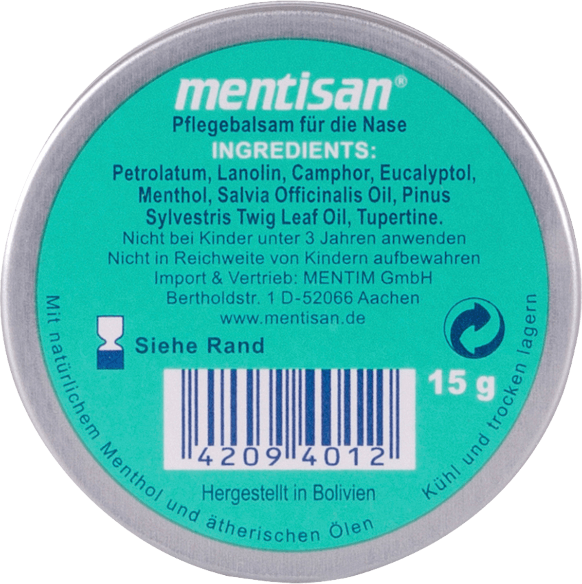 Pflegebalsam für die Nase mit Menthol, 15 g