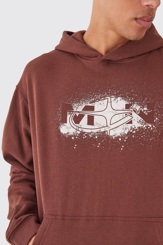 Kastiger Man Hoodie mit Print