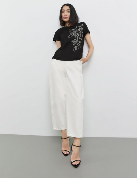 Baumwoll-T-Shirt mit platziertem Print