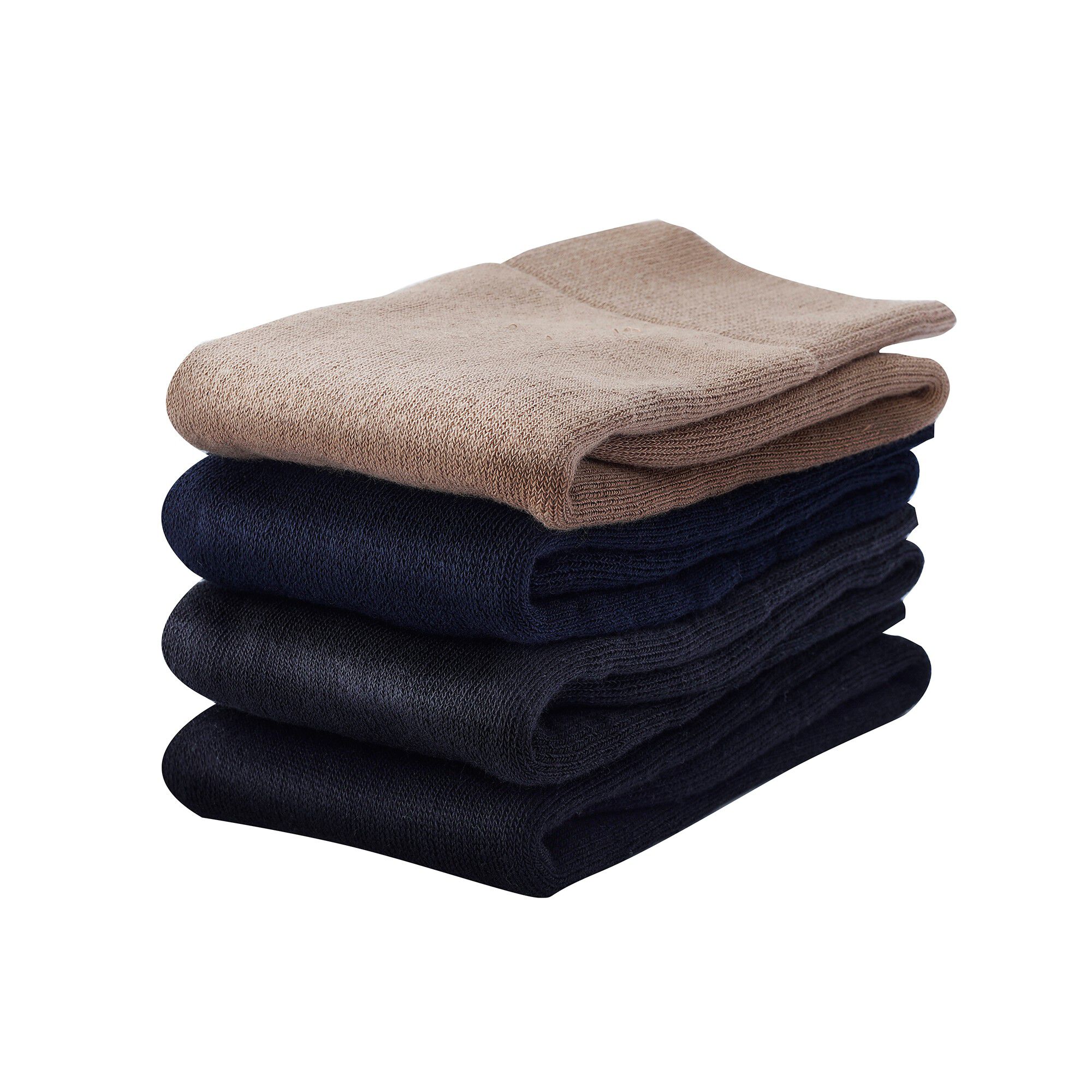 Mi-chaussettes unies bouclette coton thermique
