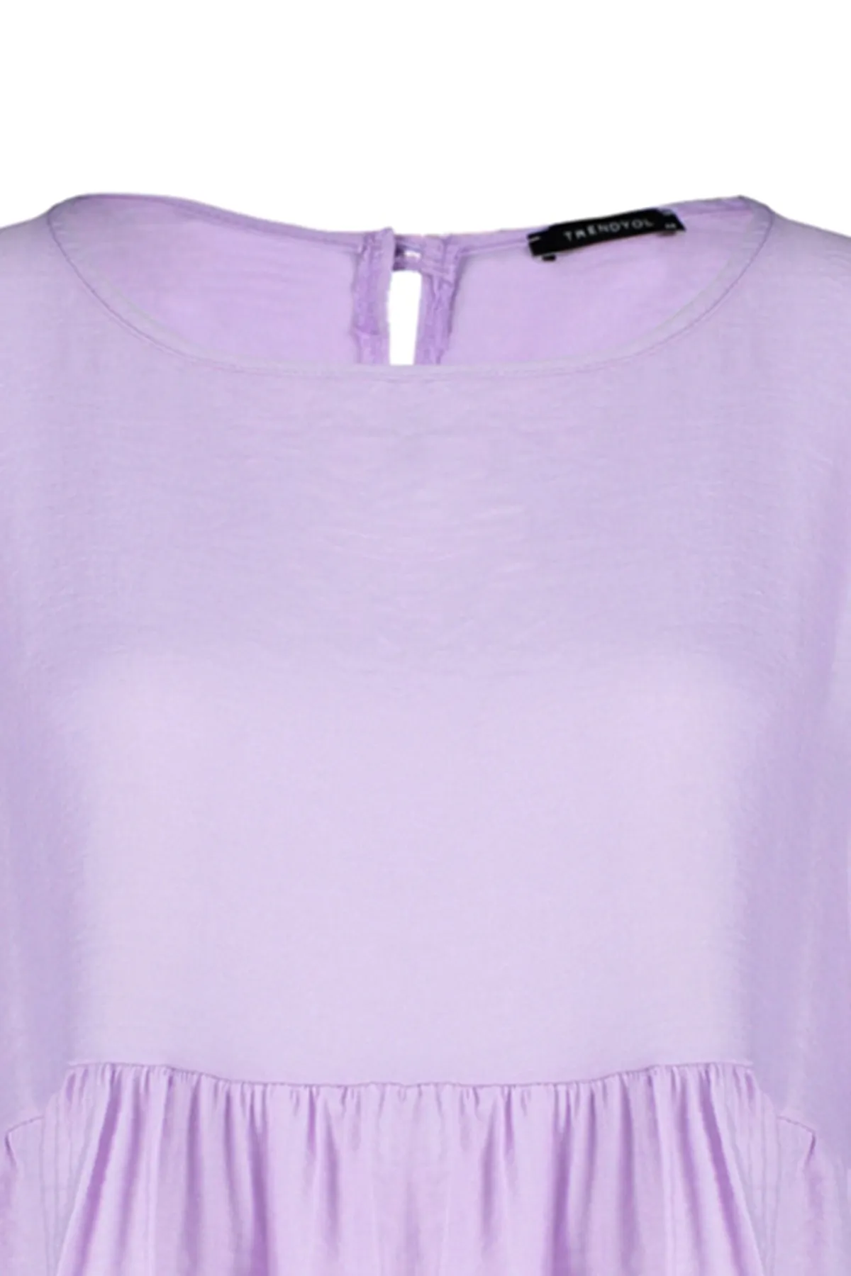 Trendyol Curve  Fliederfarbene gewebte Volantbluse TBBSS22AF0002