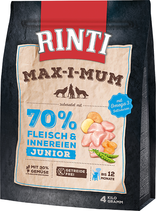 RINTI Hundetrockenfutter RINTI MAX-I-MUM Junior Huhn 4 kg