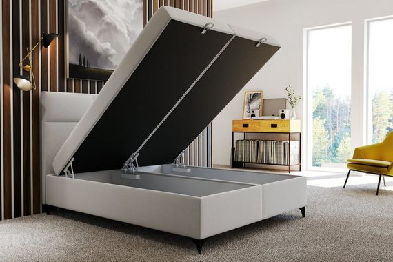Stylefy Boxspringbett Libra (Schlafzimmerbett, Bett), 140/160/180/200 x 200 cm, wahlweise mit Topper, mit Taschenfederkern Matratze, Bettkasten, Kopfteil gepolstert